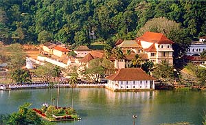 City of Kandy with the lake in the foreground