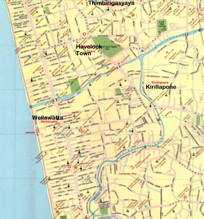 Map of the City of Colombo - Section 4 (numbered sequentially from North to South)