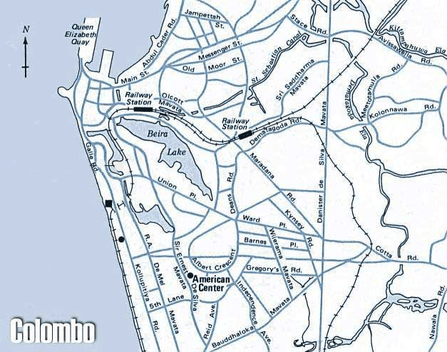 Map of Colombo - The Commercial Capital of Sri Lanka