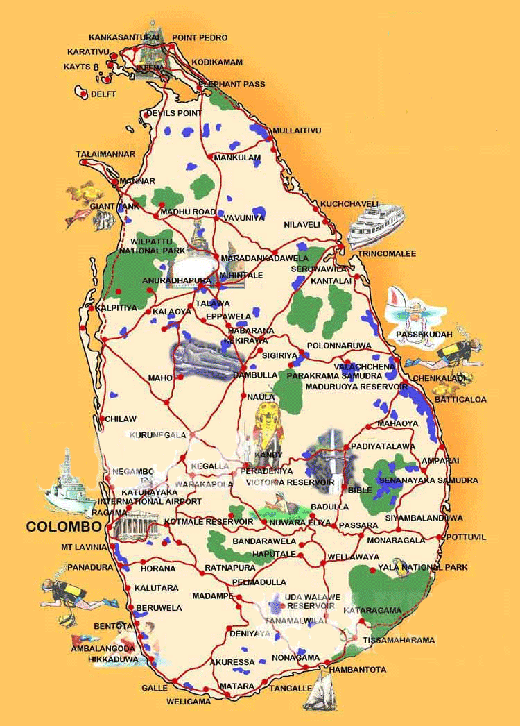 A PICTORIAL MAP OF SRI LANKA